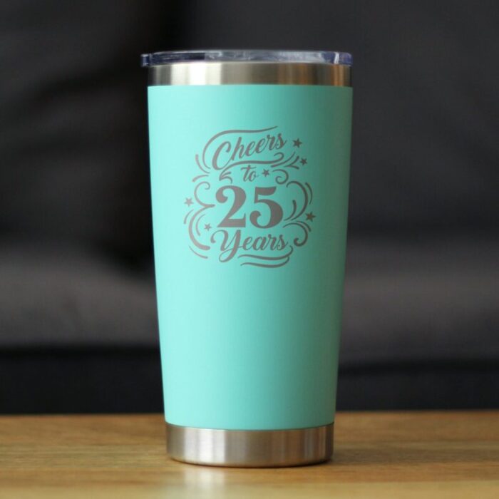 CT20oz cheersto25years teal LS1 SQ