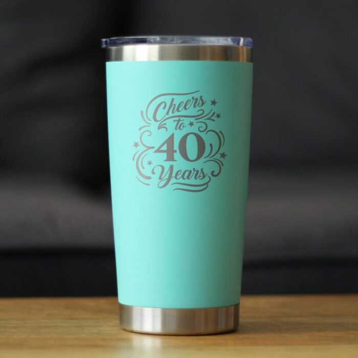 CT20oz cheersto40years teal LS1 SQ