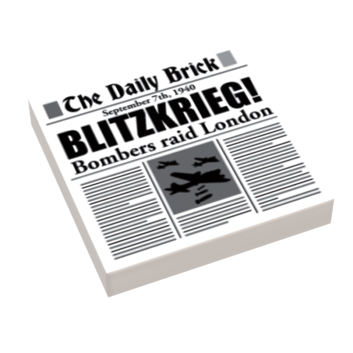 LEGO Blitzkreig London WW2 Newspaper