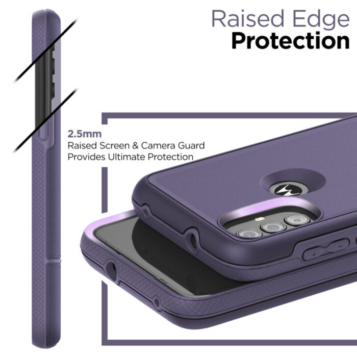 Moto G Power 2022 Rebel Case with Belt Clip Holster Purple RB222IGHL 1