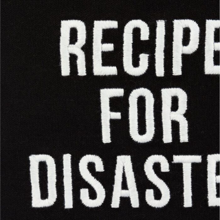 Recipe For Disaster Dish Cloth Towel Novelty Tea Towel Embroidered Text 20 x 28 3