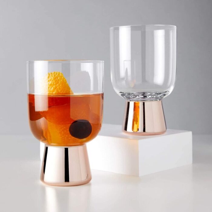 Set of 12 Raye Copper Footed Cocktail Tumblers in Gift Box 10