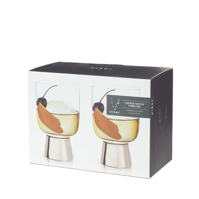 Set of 12 Raye Copper Footed Cocktail Tumblers in Gift Box 9