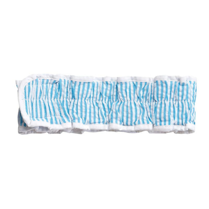 Turquoise Seersucker Spa Headband Hair Band for Skincare Facial After Shower 3