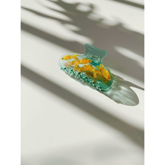 Velvet Claws Goldfish Hair Clip School of Gold Fish Claw Clip in Velvet Travel Bag 9