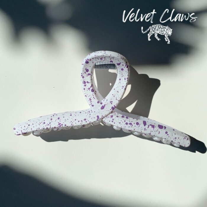 Velvet Claws Hair Clip The Freckle in Purple Claw Clip in Velvet Travel Bag