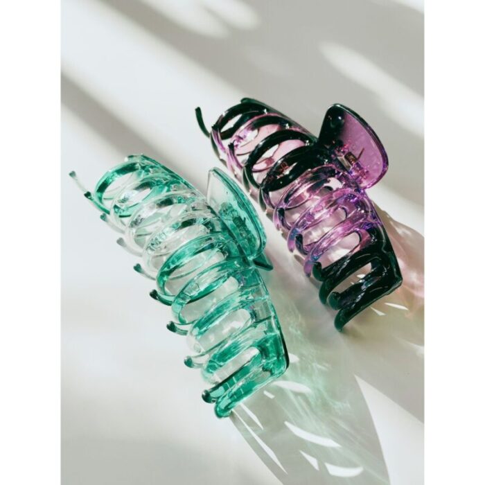 Velvet Claws Hair Clip The Lobster in Translucent Green Claw Clip in Velvet Travel Bag 7