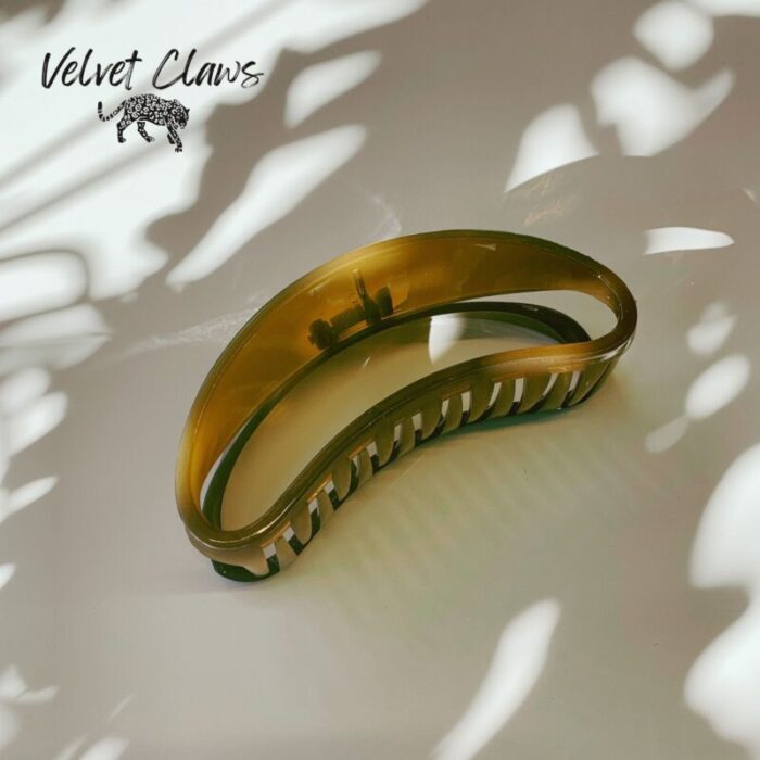 Velvet Claws The Bean Hair Claw in Caramel Claw Clip in Velvet Travel Bag 3