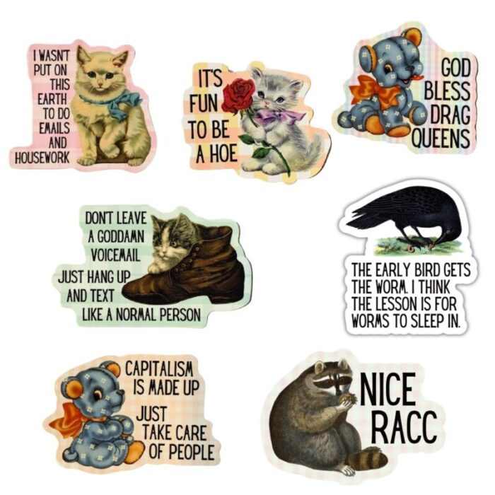 Vintage Animal Sticker Pack 7 Designs 3