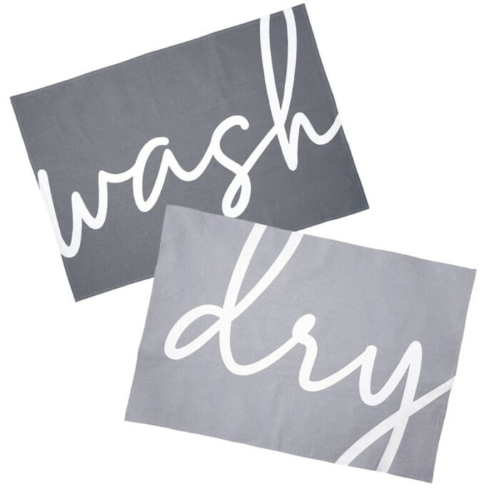 Wash Dry Boxed Tea Towels Flour Sack Cotton Set of 2