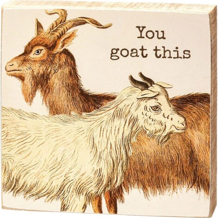 You Goat This Wooden Block Sign 4 x 4 2