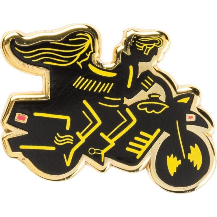 You and I Are More Than Friends Were Like A Really Small Gang Enamel Pin in Black Yellow and Gold 2