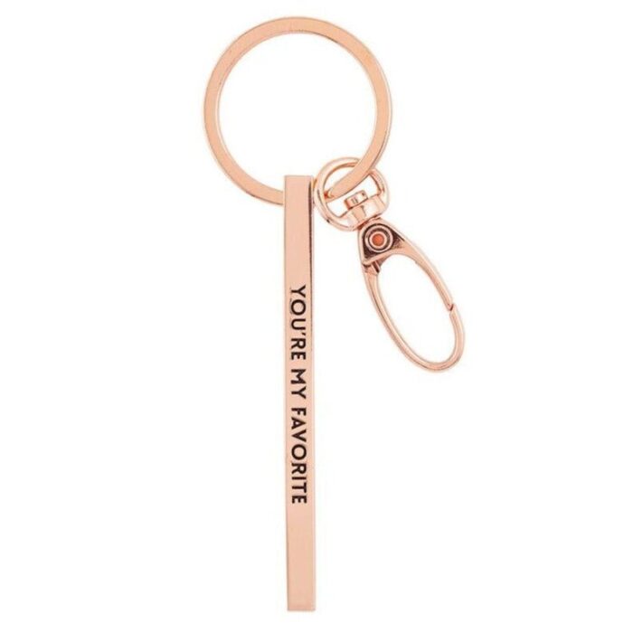 Youre My Favorite Rose Gold Stamped Bar Keychain Minimalist Metal Quote Keychain 2 19f54647 e0e5 47fc b3bc 16ae8a64c33c