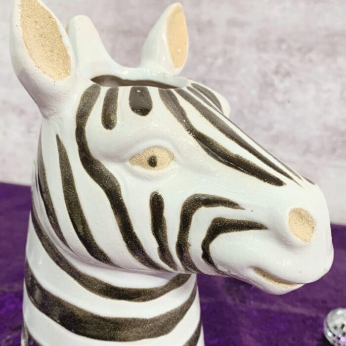 Zebra Vase Planter 8 5 High Fabulous Ceramic Black and White Stripe Vase for Flowers or Plants 6