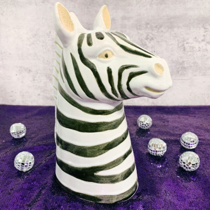 Zebra Vase Planter 8 5 High Fabulous Ceramic Black and White Stripe Vase for Flowers or Plants